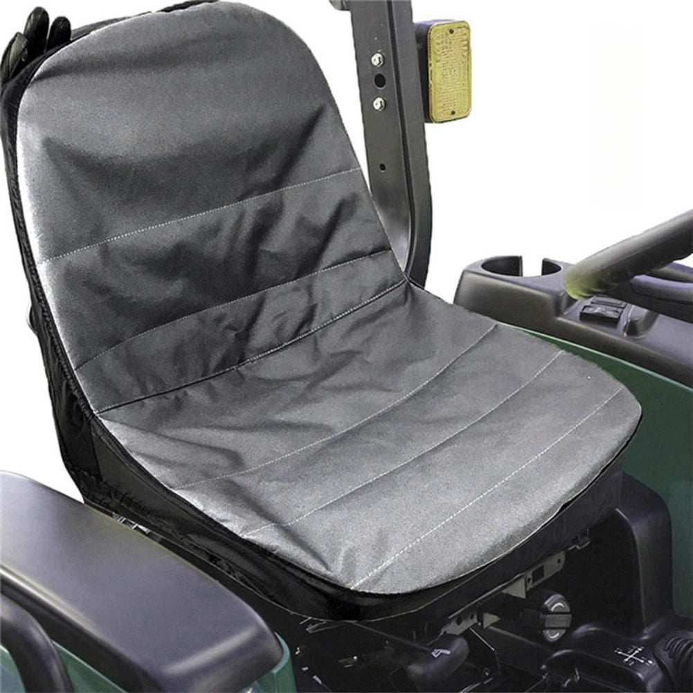 Lawn Mower Seat Cover with Side Beverage Pockets & Back Tool Storage