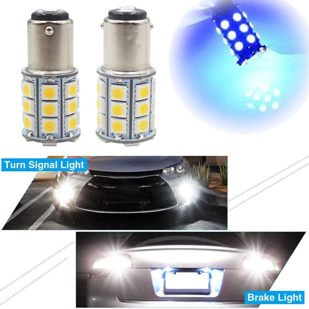 2X 27SMD BA15D LED Light Bulb for Marine Boat (20mm x 48.5mm) Blue