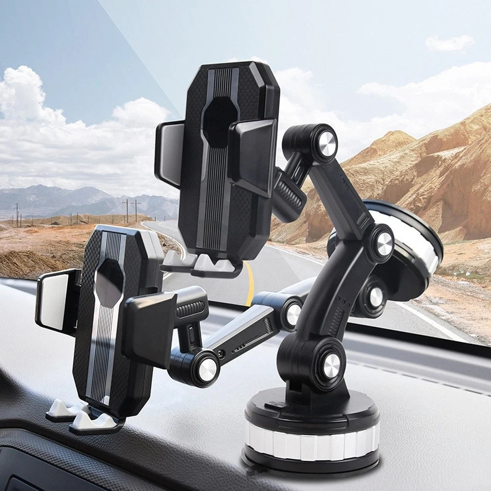 Car Phone Holder for Dashboard with Adjustable Arm and 360 Degree Rotation