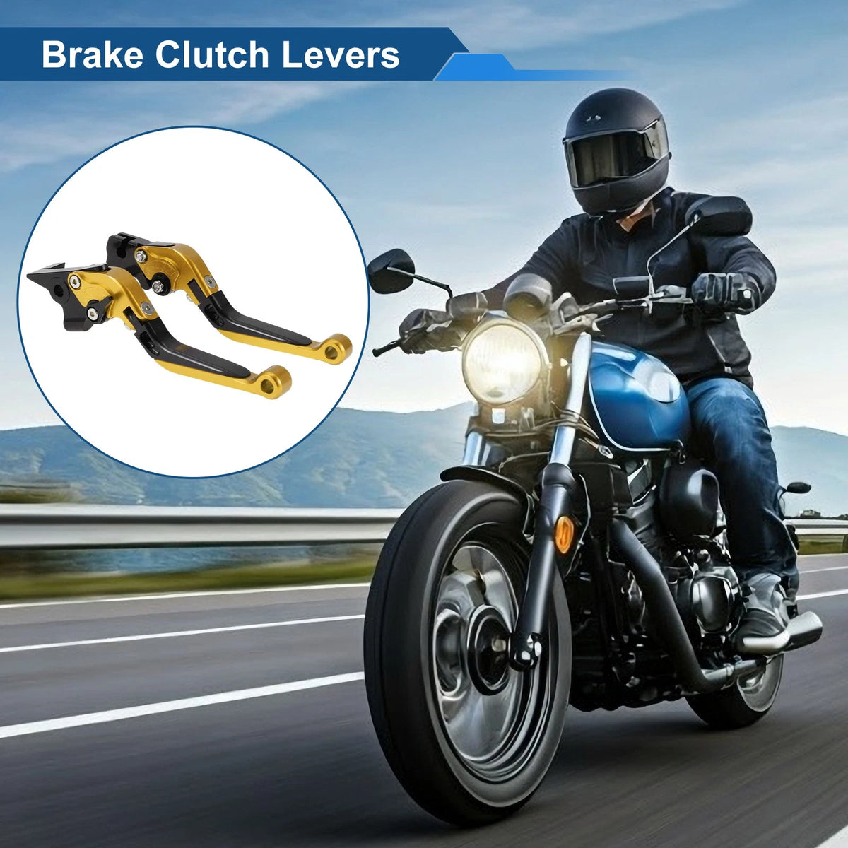 Adjustable Brake Clutch Levers for Yamaha MT-07 (2014–2022) Gold Black 1 Pair