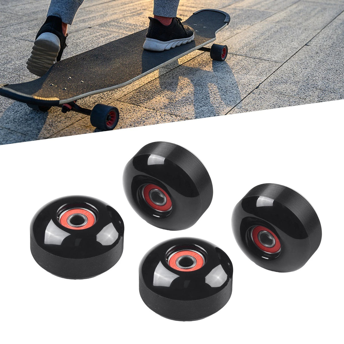 Set of 4 52x32mm 95A PU Indoor Skate Wheels with ABEC-9 Bearings