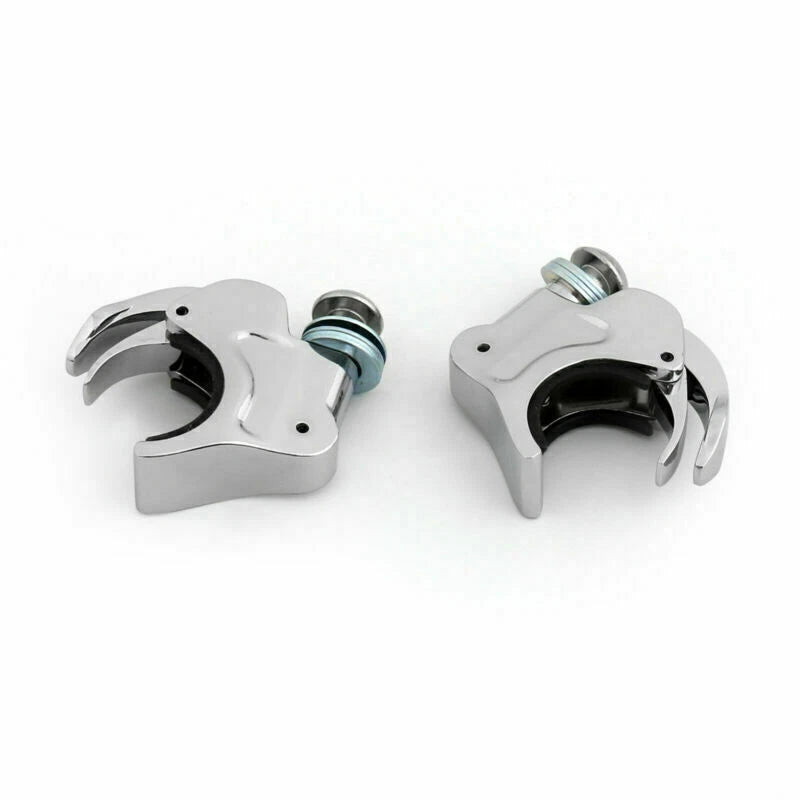 Chrome 39mm Windshield Clamps for Harley Dyna FXD FXDC Sportster XL 883 (T9)
