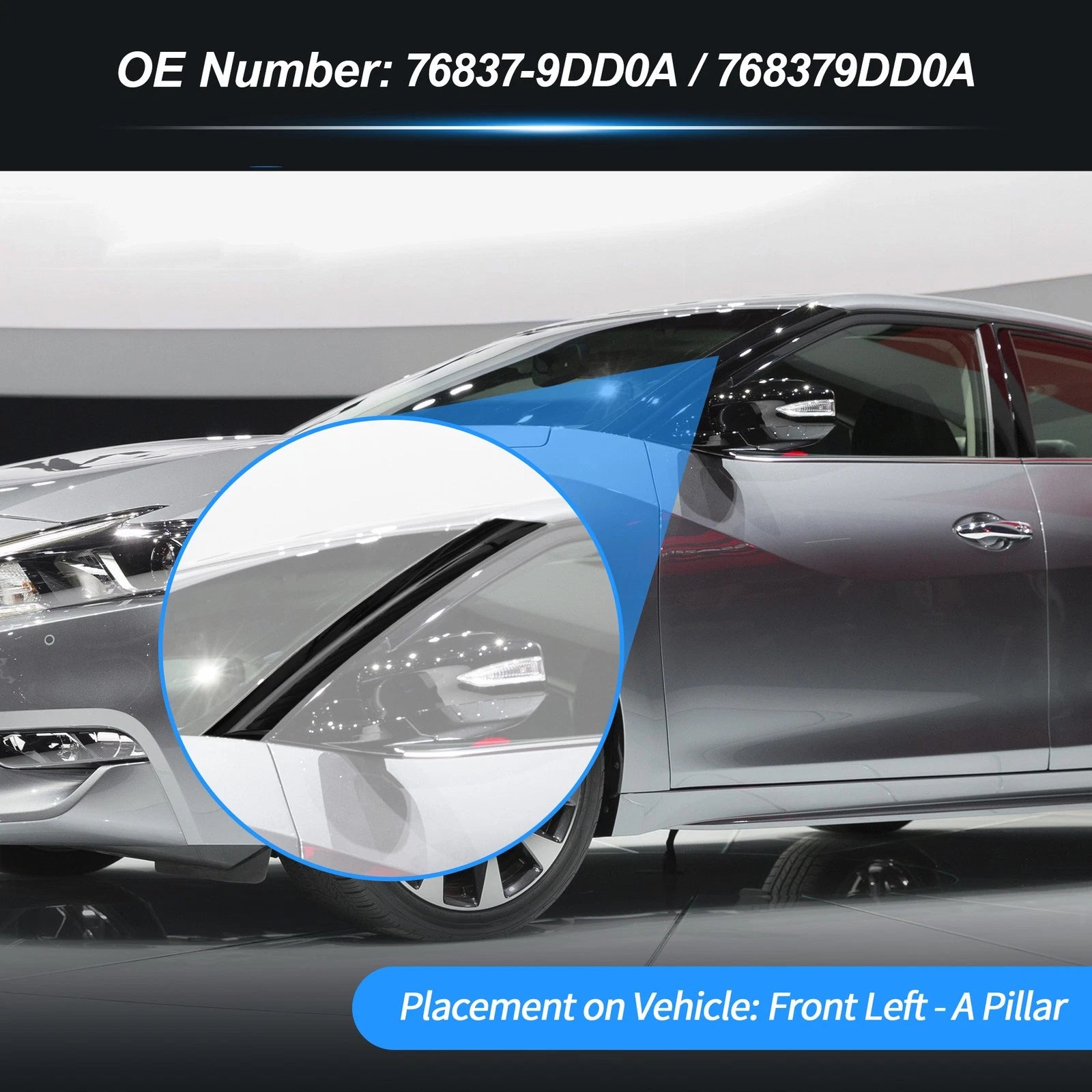 Front Left A Pillar Window Cover Trim for Nissan Maxima (2018–2019)