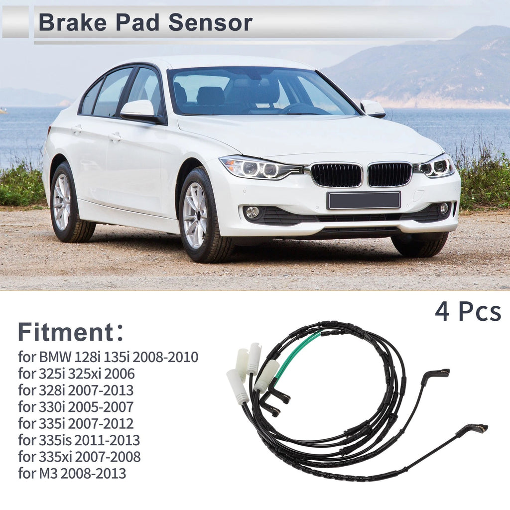 Brake Pad Wear Sensor Front Rear for BMW 128i 135i (2008–2010)