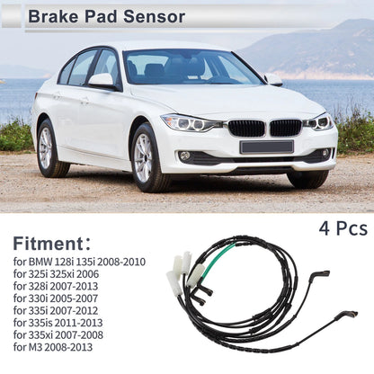 Brake Pad Wear Sensor Front Rear for BMW 128i 135i (2008–2010)