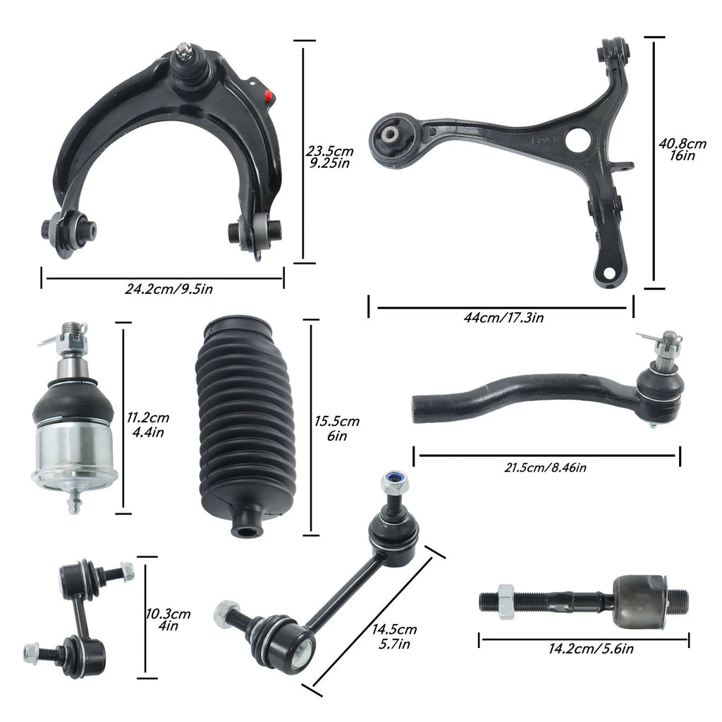 16Pcs Suspension Kit Front Lower Upper Control Arm for Acura TL (2004–2006)