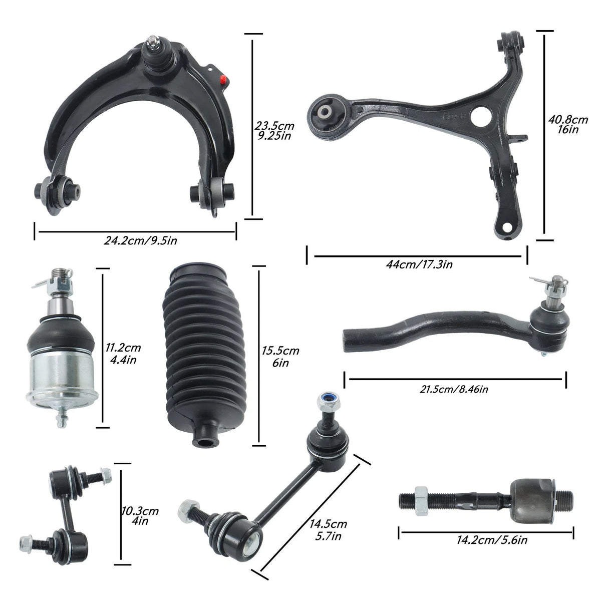 16Pcs Suspension Kit Front Lower Upper Control Arm for Acura TL (2004–2006)