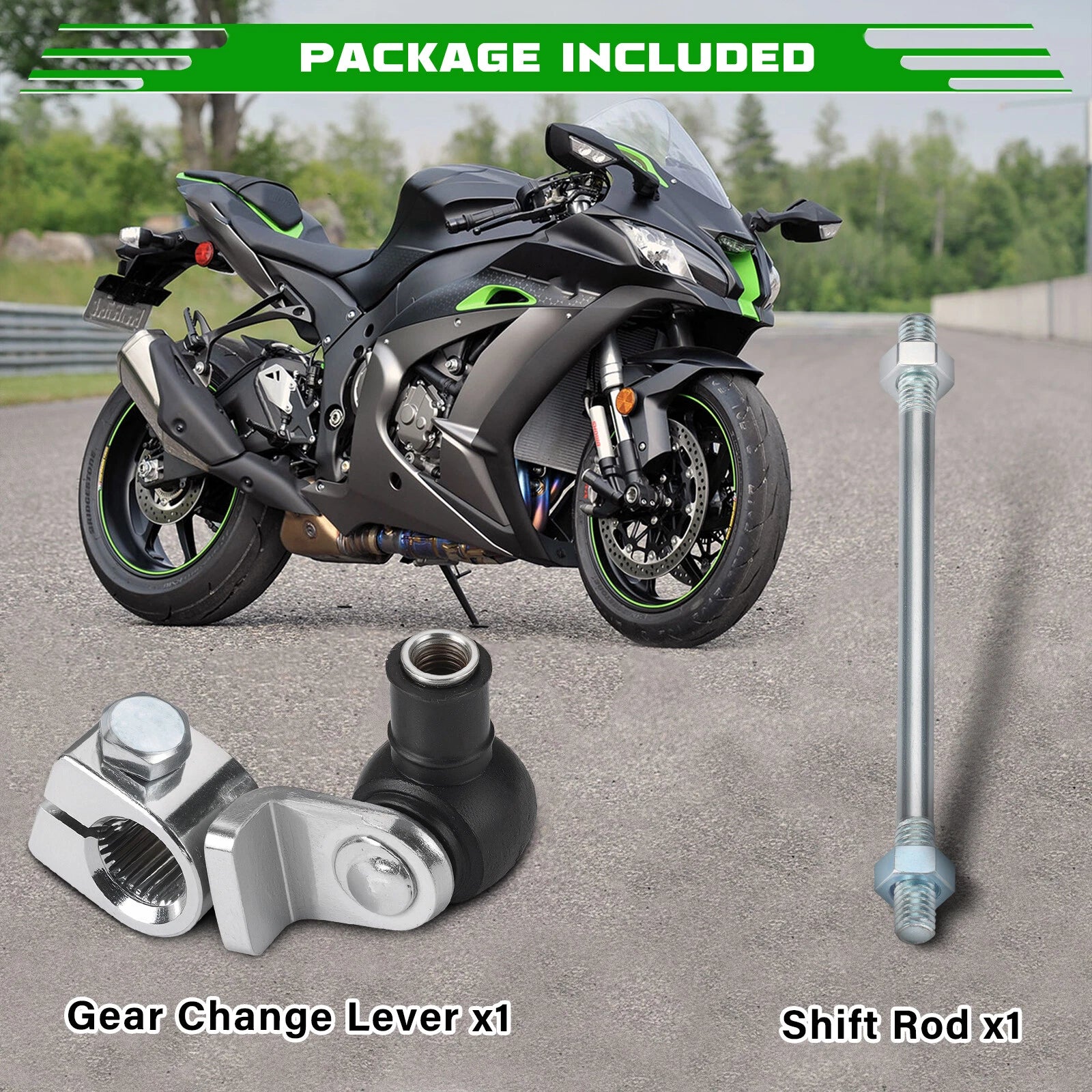 Gear Change Lever & Shift Rod for Kawasaki Ninja 300 EX300 (2013–2017) 13242-0087