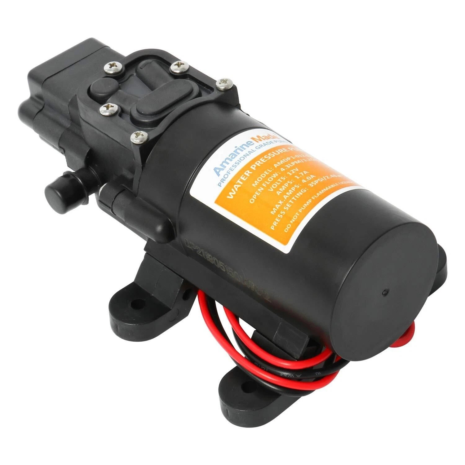 12V 1.2 GPM Self Priming Diaphragm Pump for Caravan RV Boat Yacht