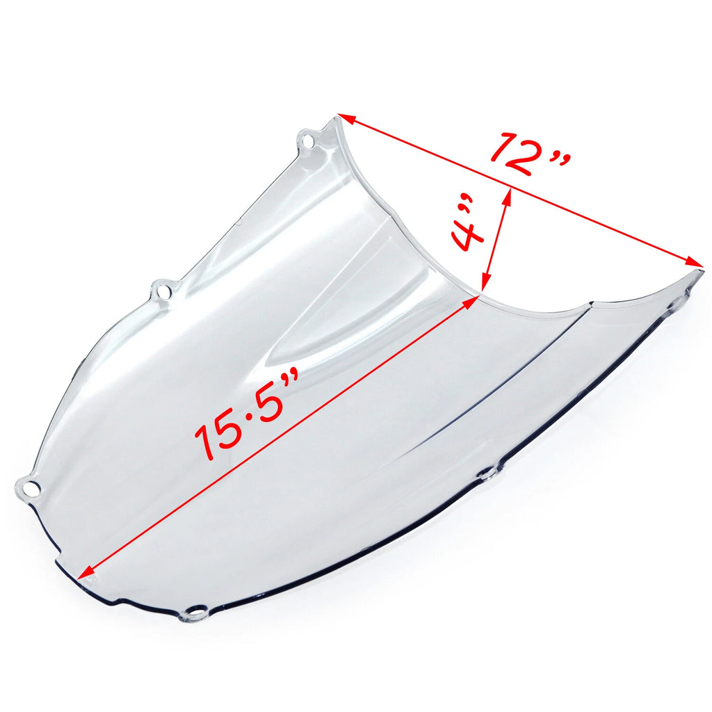 Clear Double Bubble Windscreen for Kawasaki Ninja ZX6R (2000–2002)
