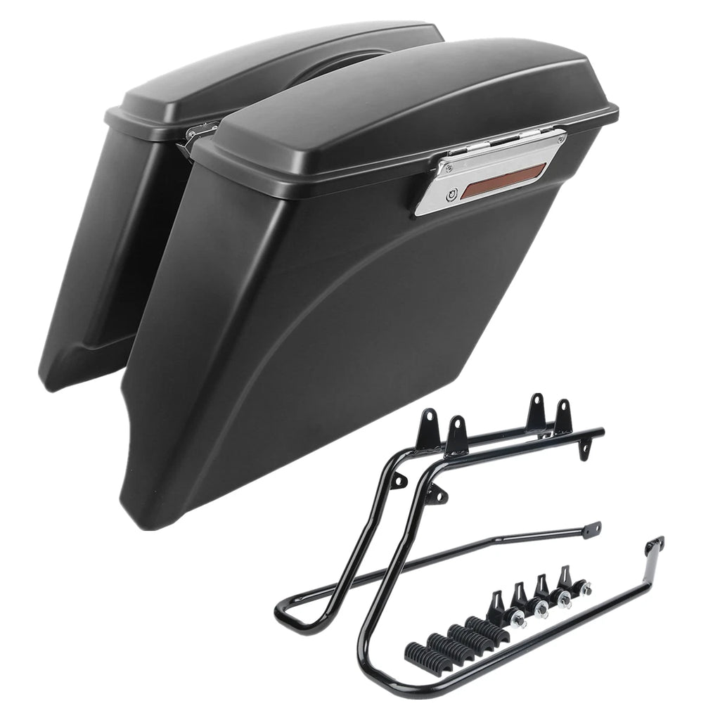 Matte 5" Hard Saddlebags with Conversion Brackets for Harley Softail (1984–2017)
