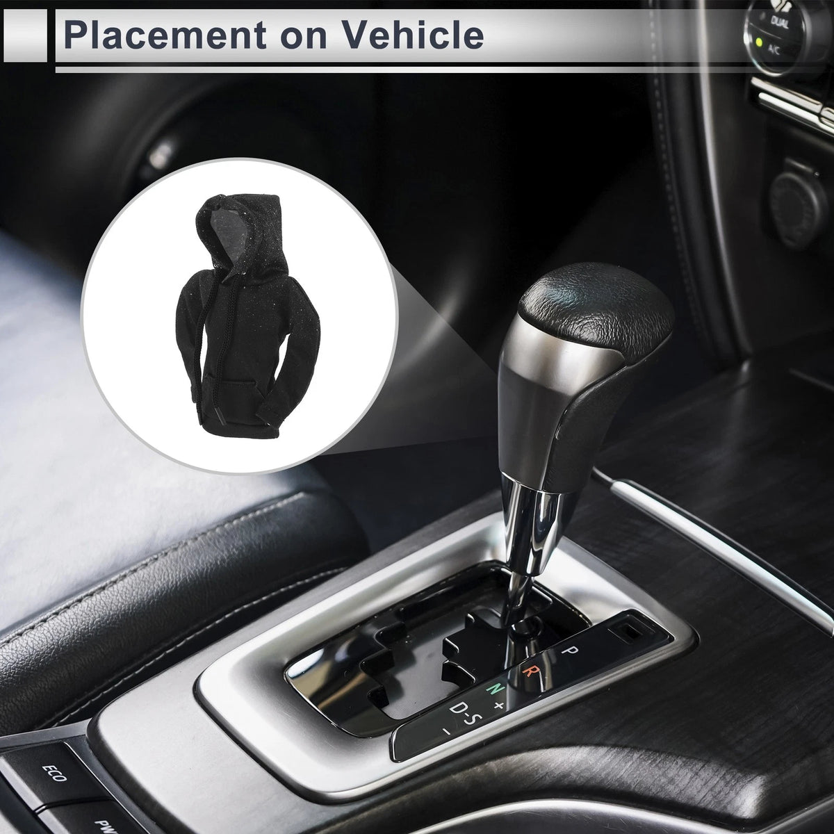 Gear Shift Knob Cover for Universal Cars - Black Polyester 3D Printed