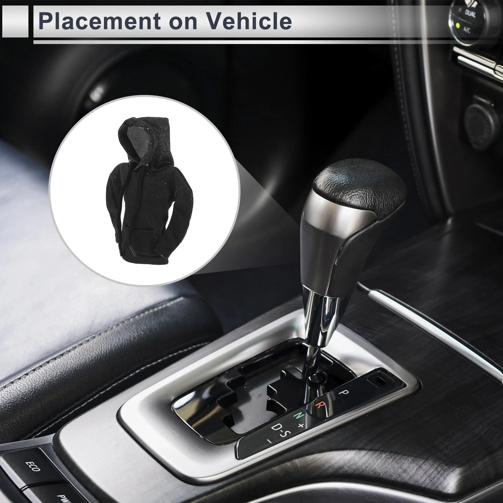 Gear Shift Knob Cover for Universal Cars - Black Polyester 3D Printed
