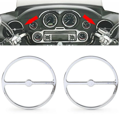 Set of 2 Chrome Speaker Trim Ring Covers for Harley Electra Tri Street Glide
