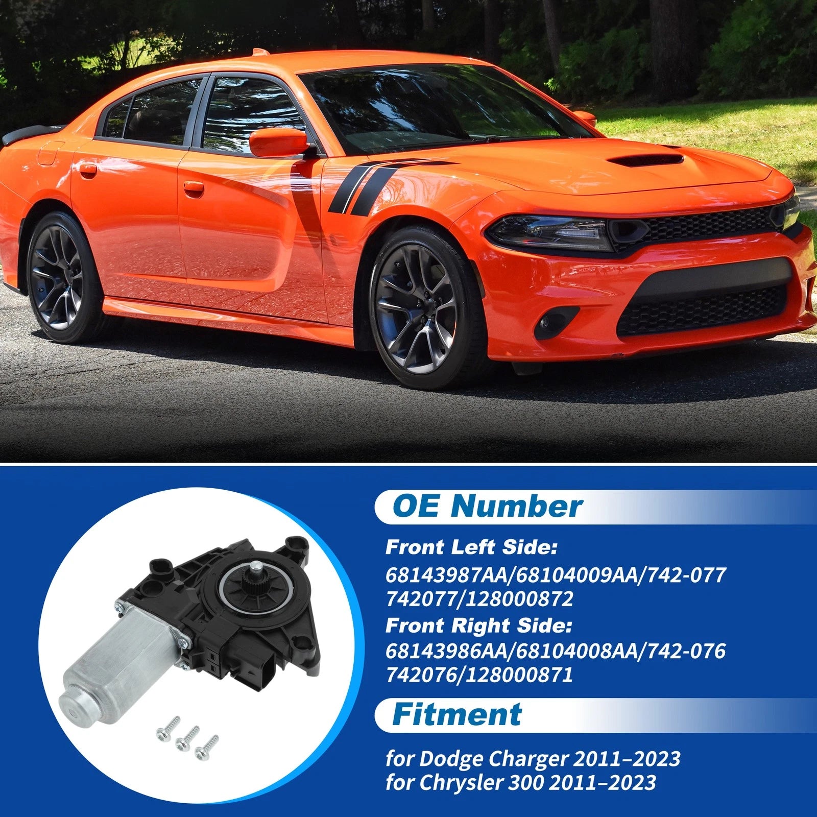 Front Right Window Regulator Motor Replacement for Dodge Charger (2006–2010)