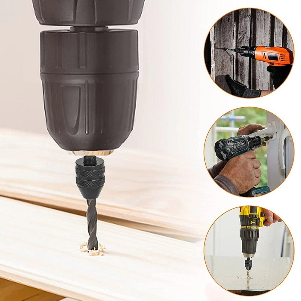 Keyless Drill Chuck Bit Hex Shank Adapter for