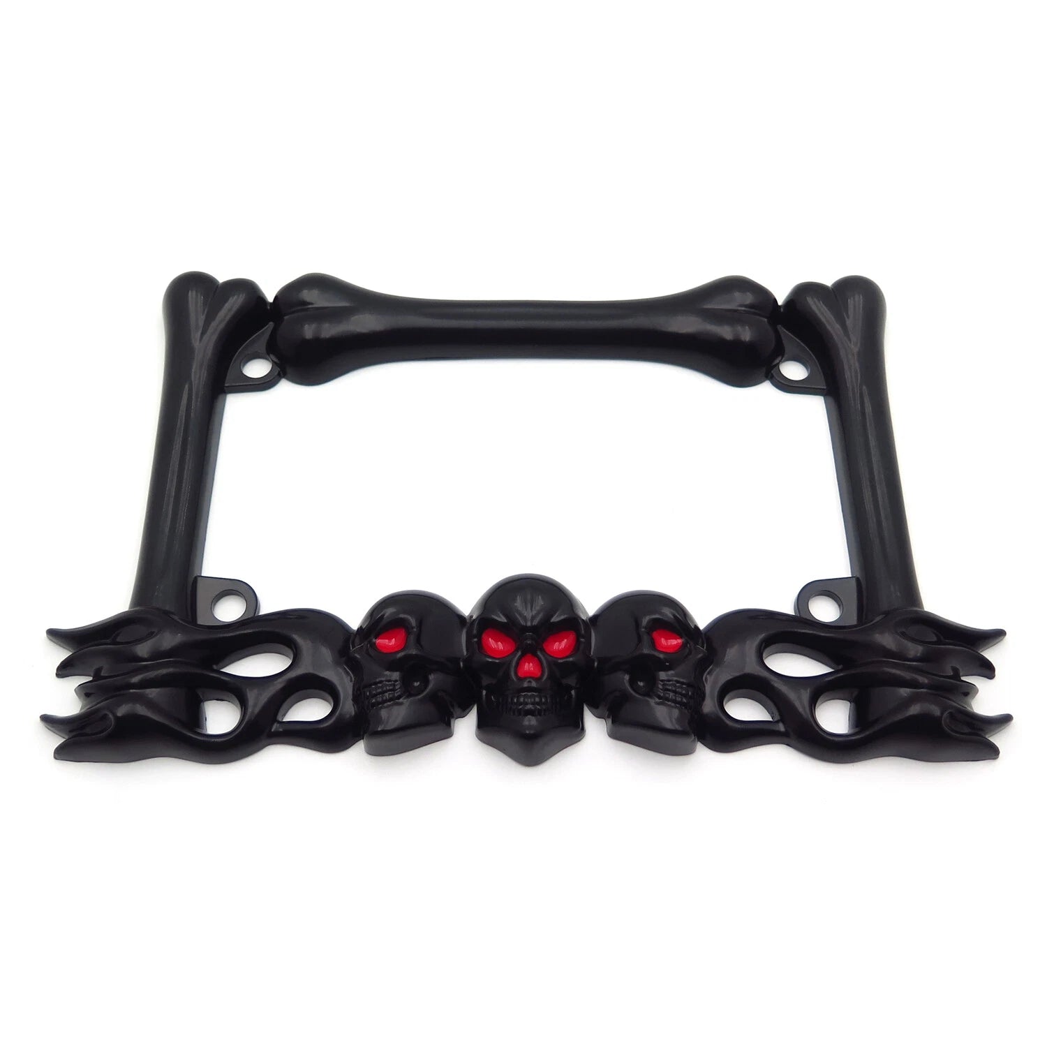 3D Skull Flame Bones Motorcycle License Plate Frame for Harley-Davidson