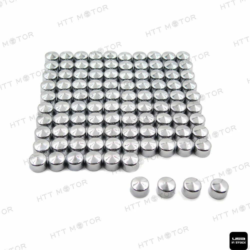 100 Piece Chrome Allen Socket Bolt Cap Dress Kit for Harley (Misc)