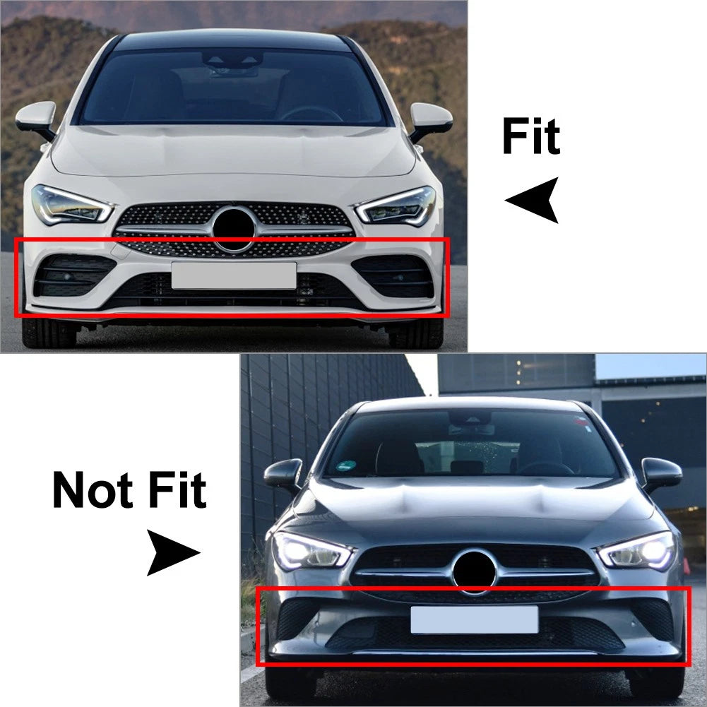 2pc Gloss Black Front Bumper Fin Flaps for Mercedes Benz CLA C118 (2020–Present)