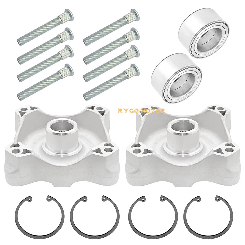 Front Wheel Hubs & Bearings & Studs Kit for Polaris RZR 800 RZR S 800 (2008–2014)