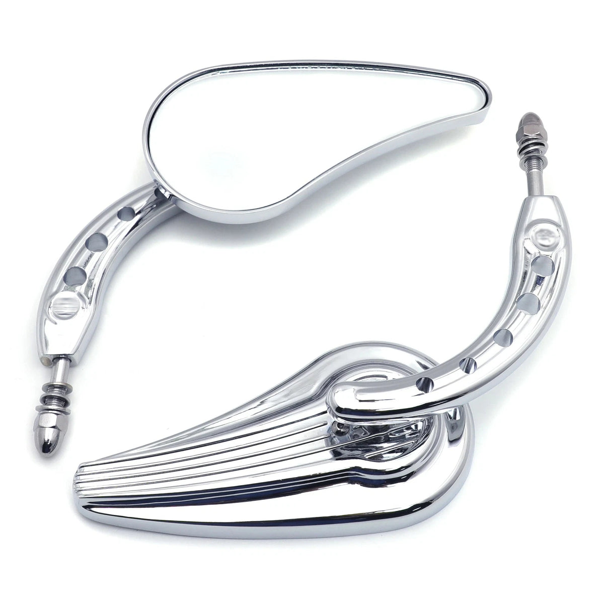 Chrome Raindrop Side Mirrors for Harley Touring Street Glide Road Glide (2014–2023)
