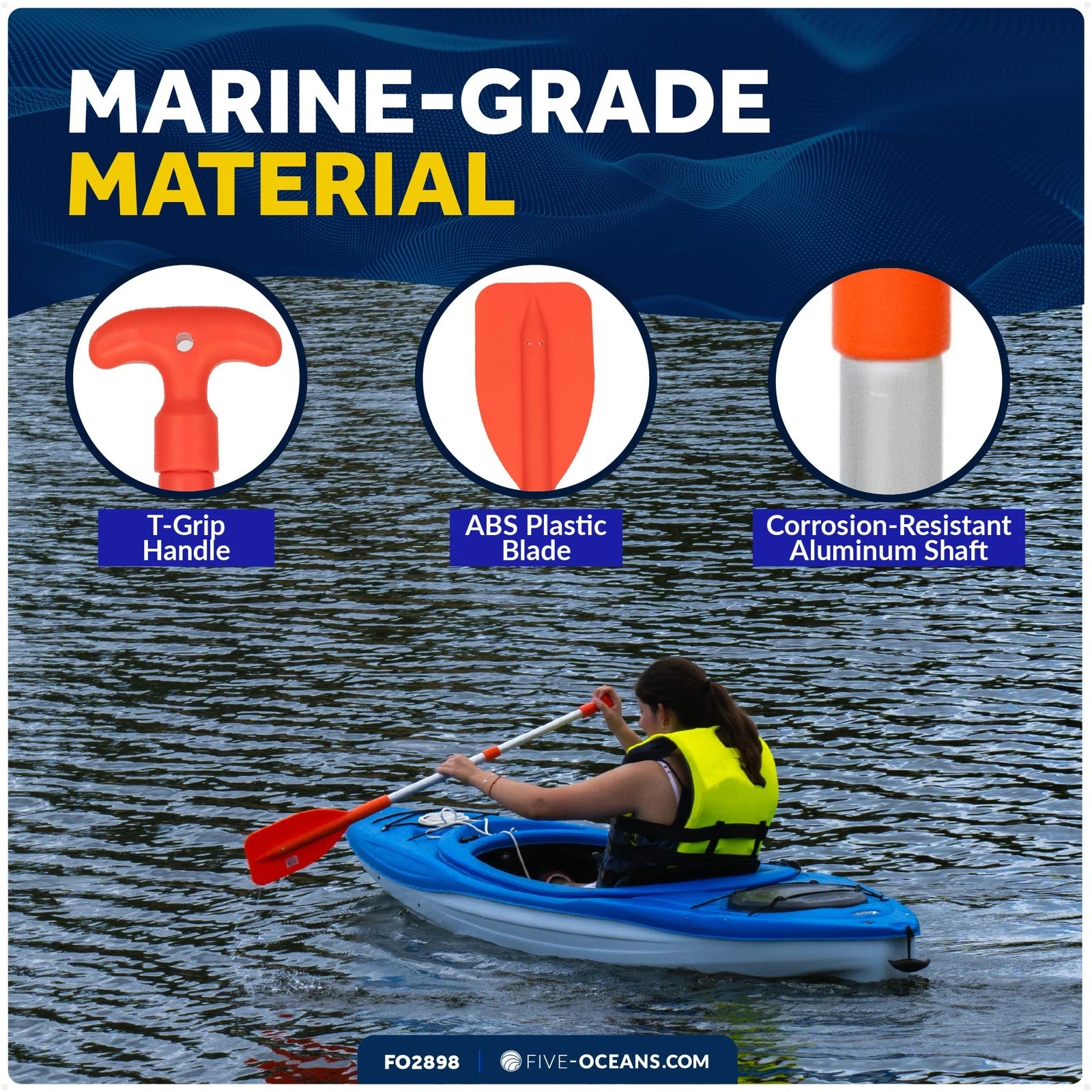 Emergency Floating Telescoping Paddle for Universal Use (21" to 42") - FO2898
