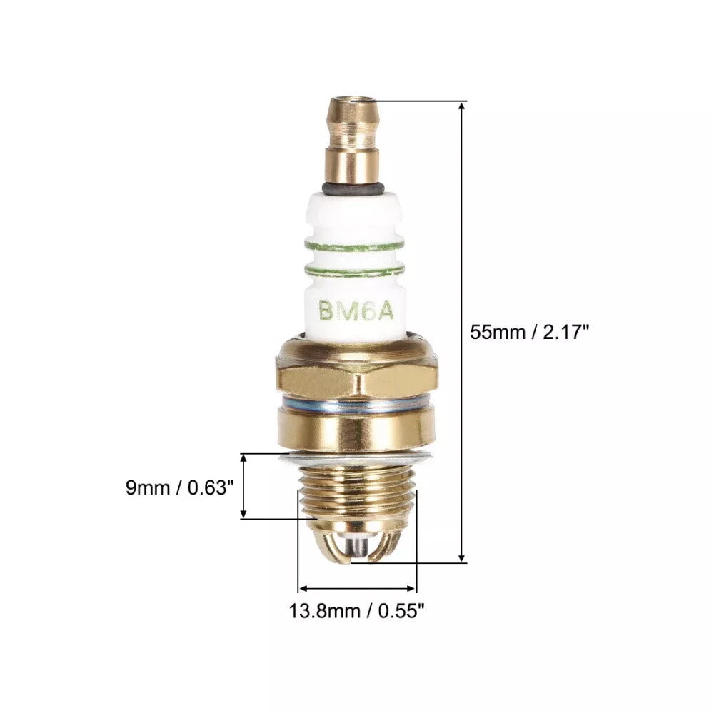 1X BM6A Spark Plug for Chainsaw Lawn Mower Strimmer (M7 L7T CJ8 1560)