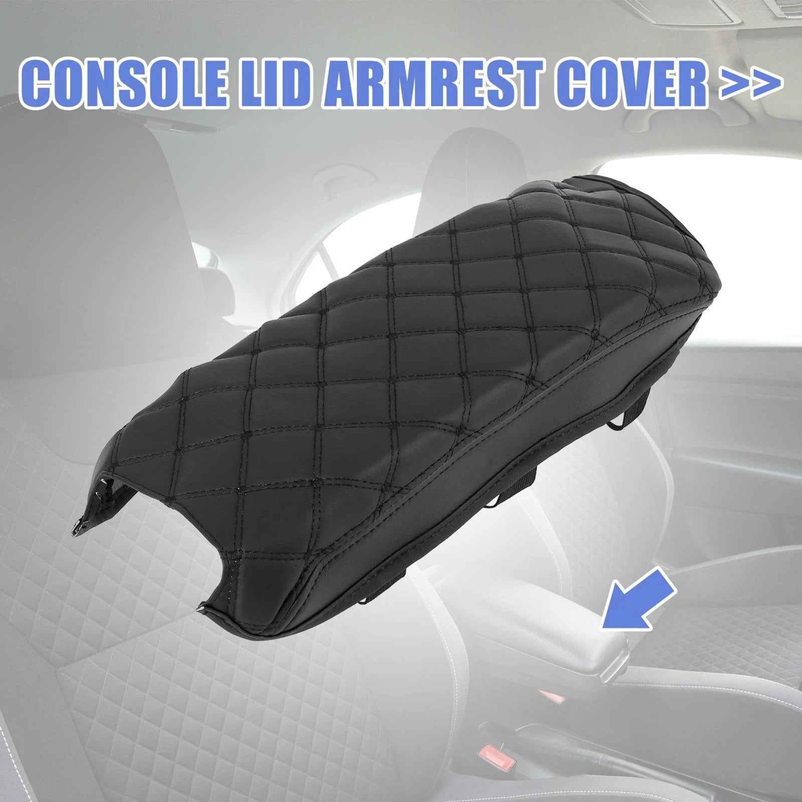 Car Center Console Lid Armrest Cover Replacement for Toyota Camry (2012–2017) Black