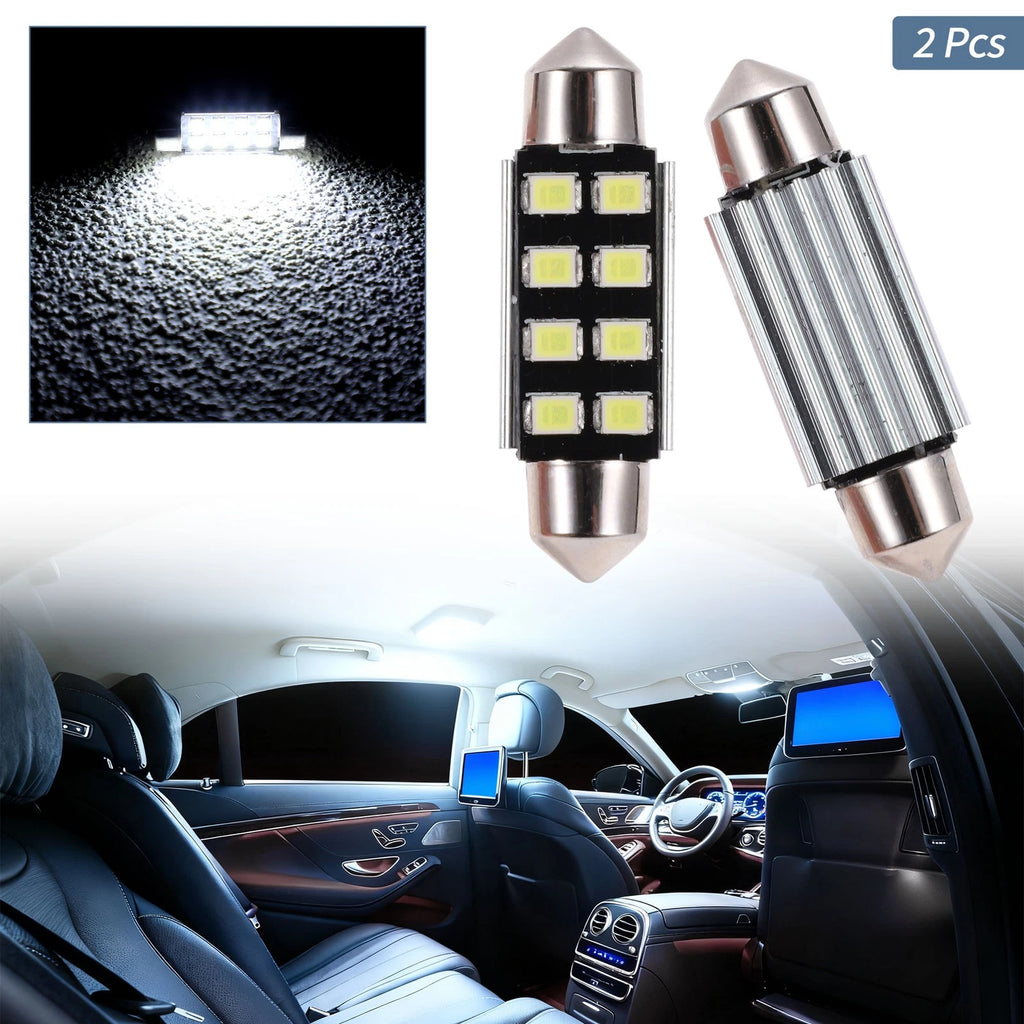 2X LED Dome Light Bulbs 39mm 2835 Chip White for Universal Fit