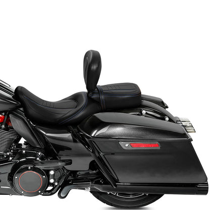 Low-Profile Driver Passenger Seat w/ Rider Pad for Harley Touring (2009–2023)