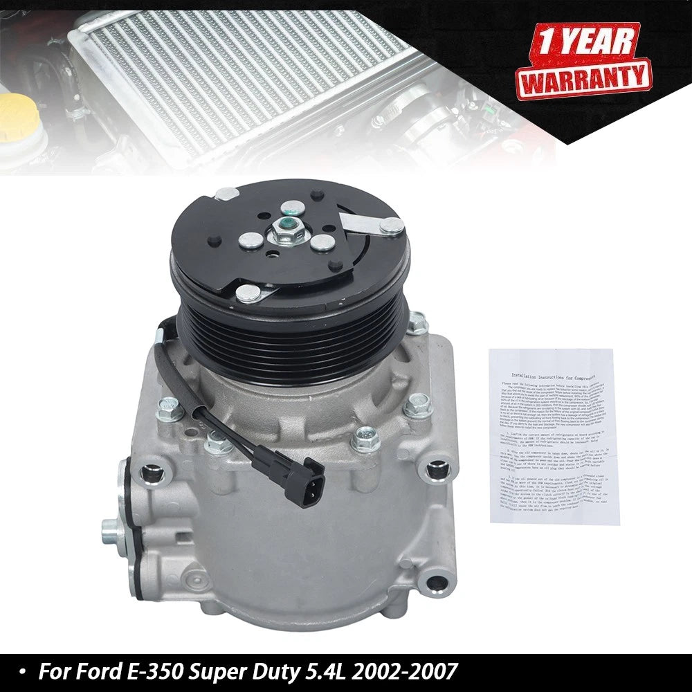 A/C Compressor for Ford E-150 E-250 E-350 E-450 E-550 (2001–2007) CO 2486AC