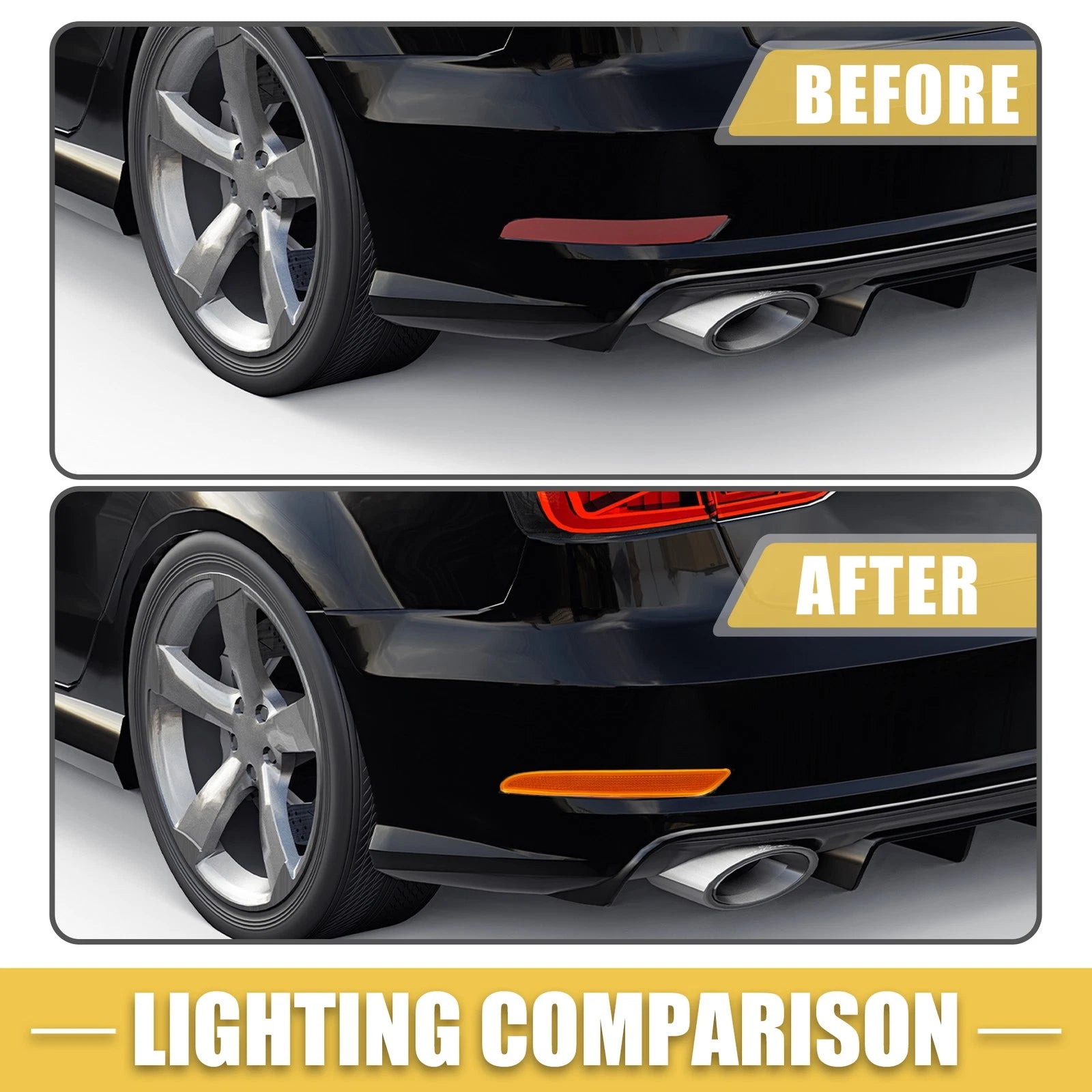 LED Bumper Side Marker Light Front for Mercedes-Benz PC ABS Orange (1 Pair)