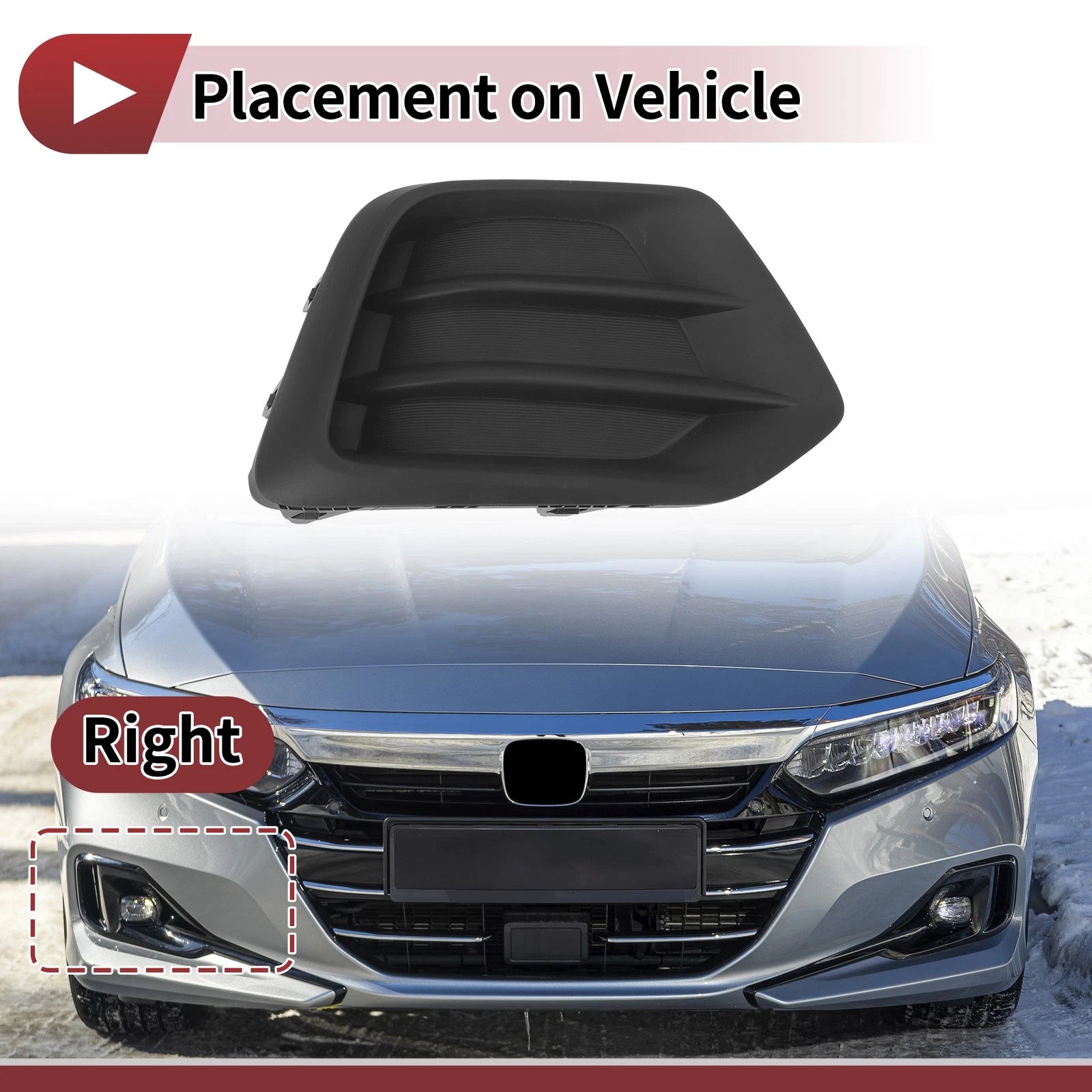 1 Pc Front Right Fog Light Grill Replacement for Chevrolet Trax (2017–2022)