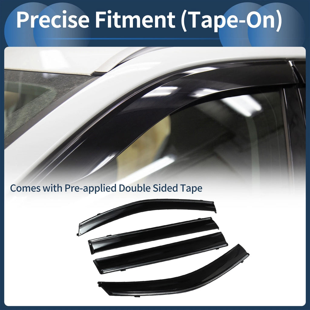 Window Deflectors Side Window Vent Visors Black 1 Set for Toyota Highlander (2014–2019)