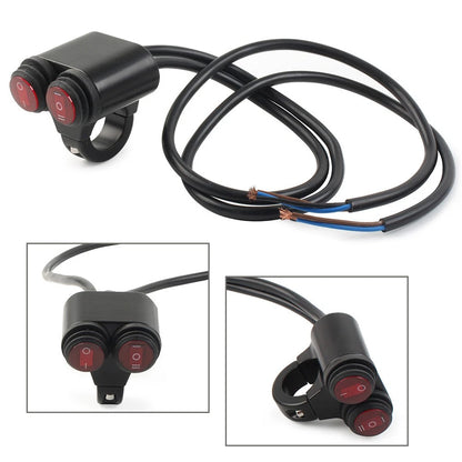 7/8'' 22mm Motorcycle Handlebar Headlight Fog Spot Light Dual On Off Switch 12V