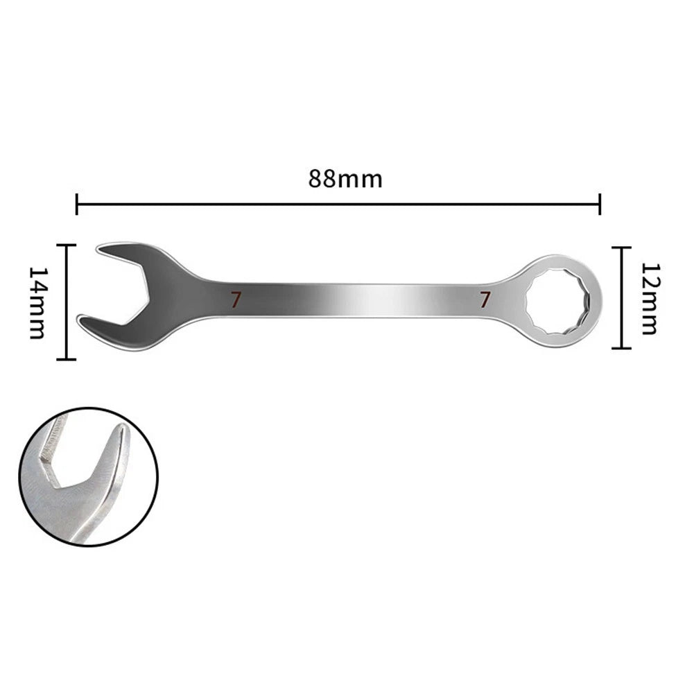 Set of 10 Miniature Double Open End Wrenches for Maintenance