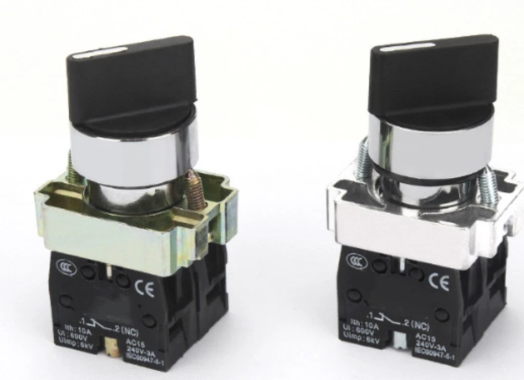 22mm Rotary Switch for XB2-BD23 BD24 (600V) - Stable Self-Locking Mechanism