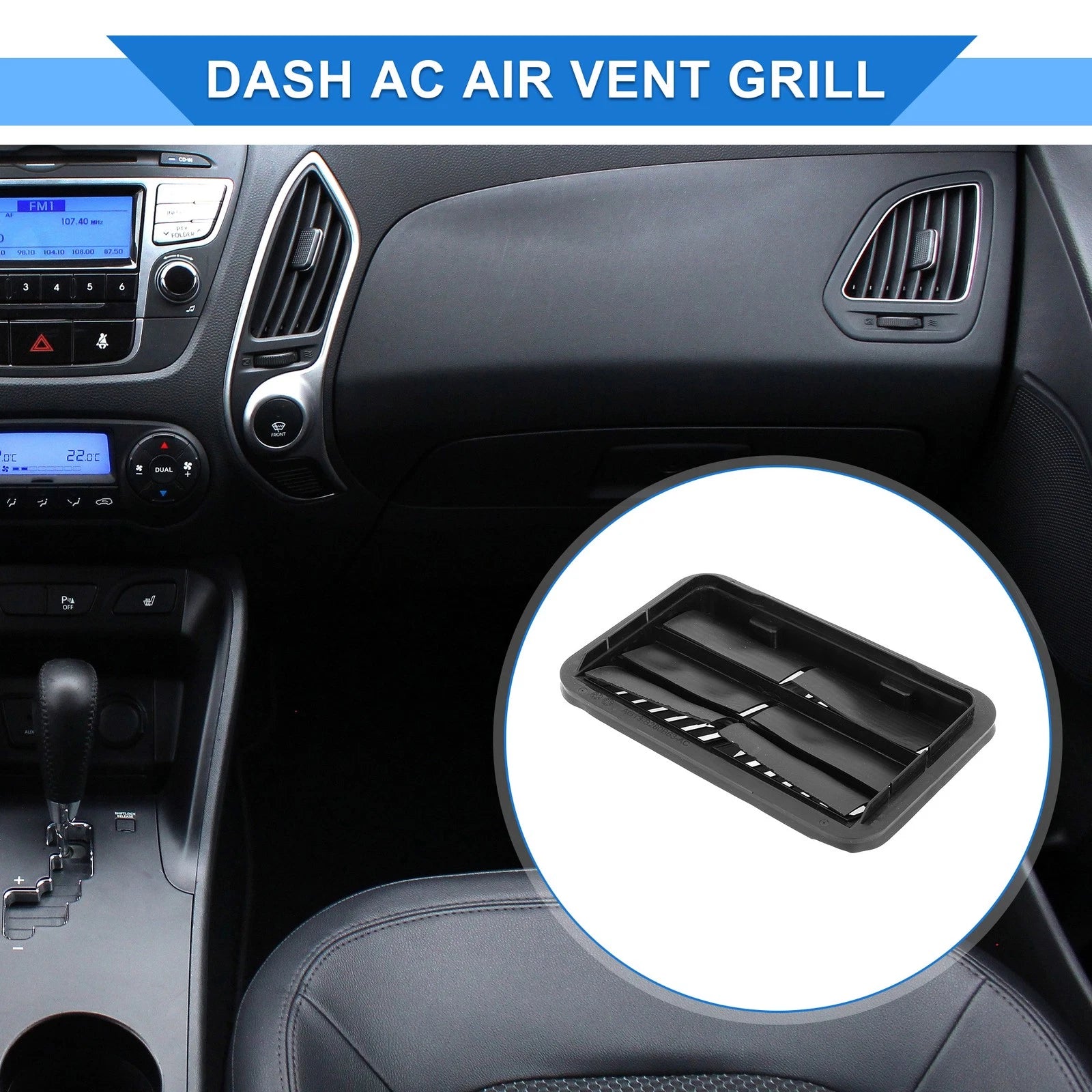 Center Dash A/C Outlet Replacement for Ford Fusion (2013–2020) Black