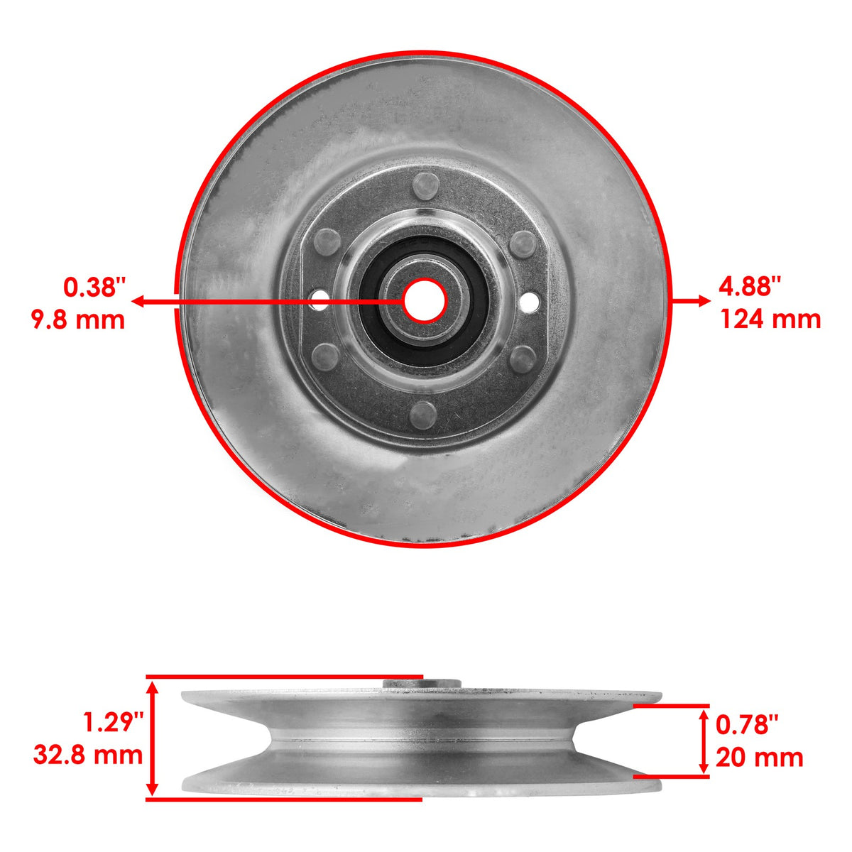 Drive V Idler Pulley Replacement for Cub Cadet L48 L54 L60 (2010–2018)
