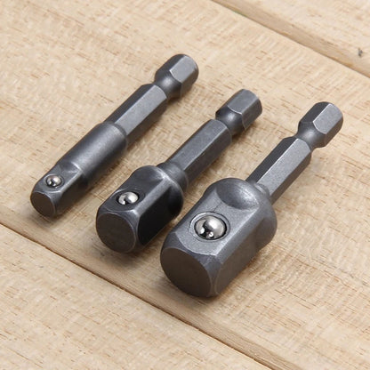 3-Piece Electric Driver Adapter Set for 3/8" Bar, 1/2", 1/4" Socket