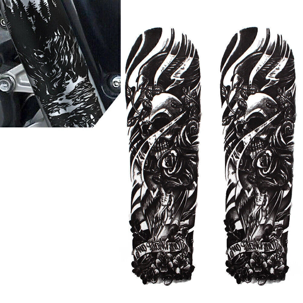 Custom Front Fork Skull Decal Stickers for Harley Yamaha (Fitment Specific)