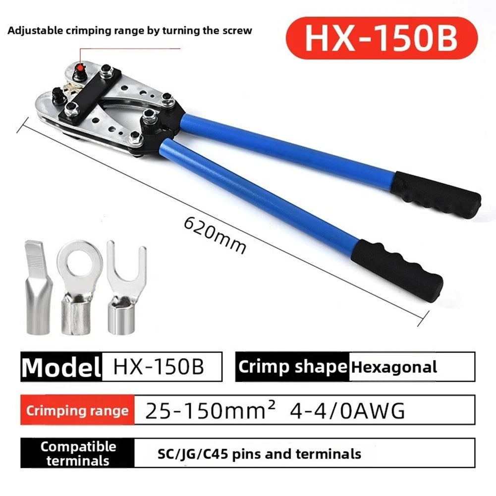 Crimping Pliers Set for Electricians and DIY Users 6 Wire Sizes 6mm2 150mm2
