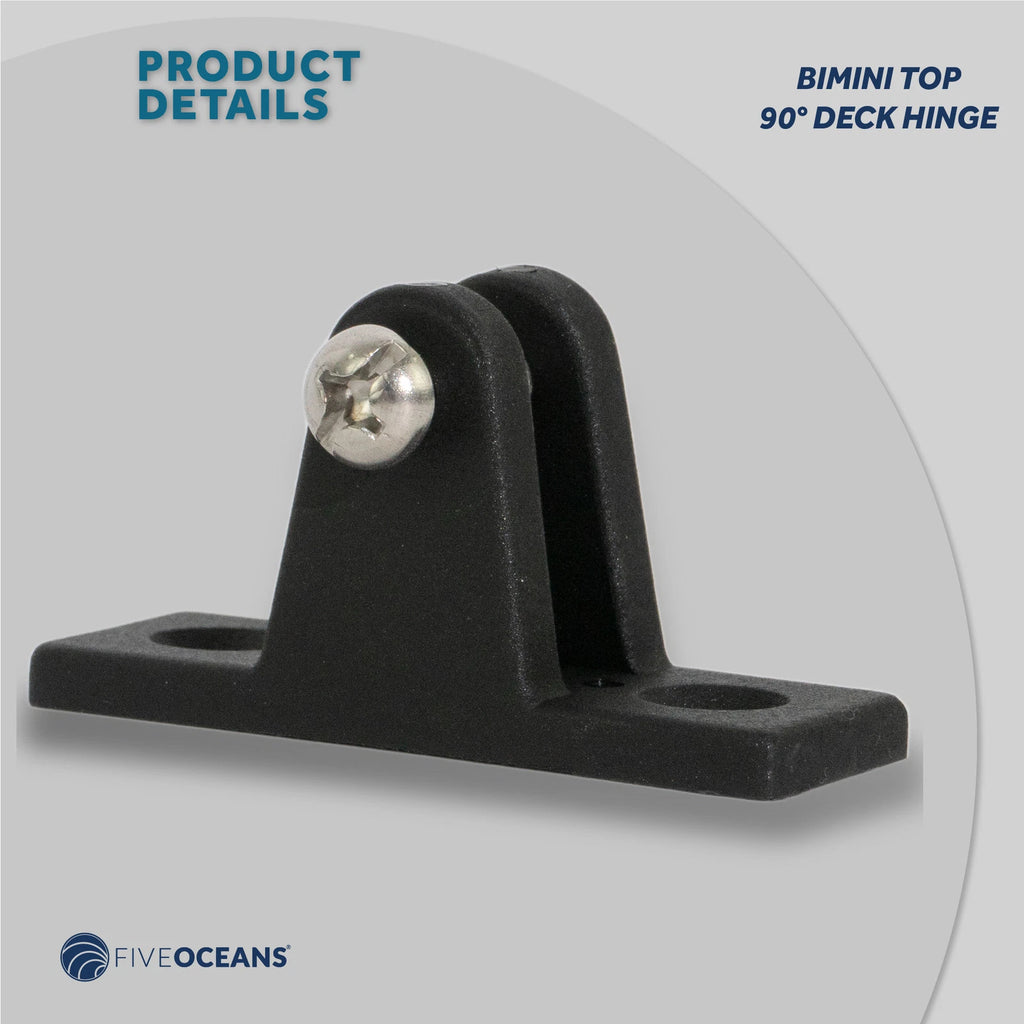 Bimini Top Hardware 90 Degree Deck Hinge with Screw Pin for