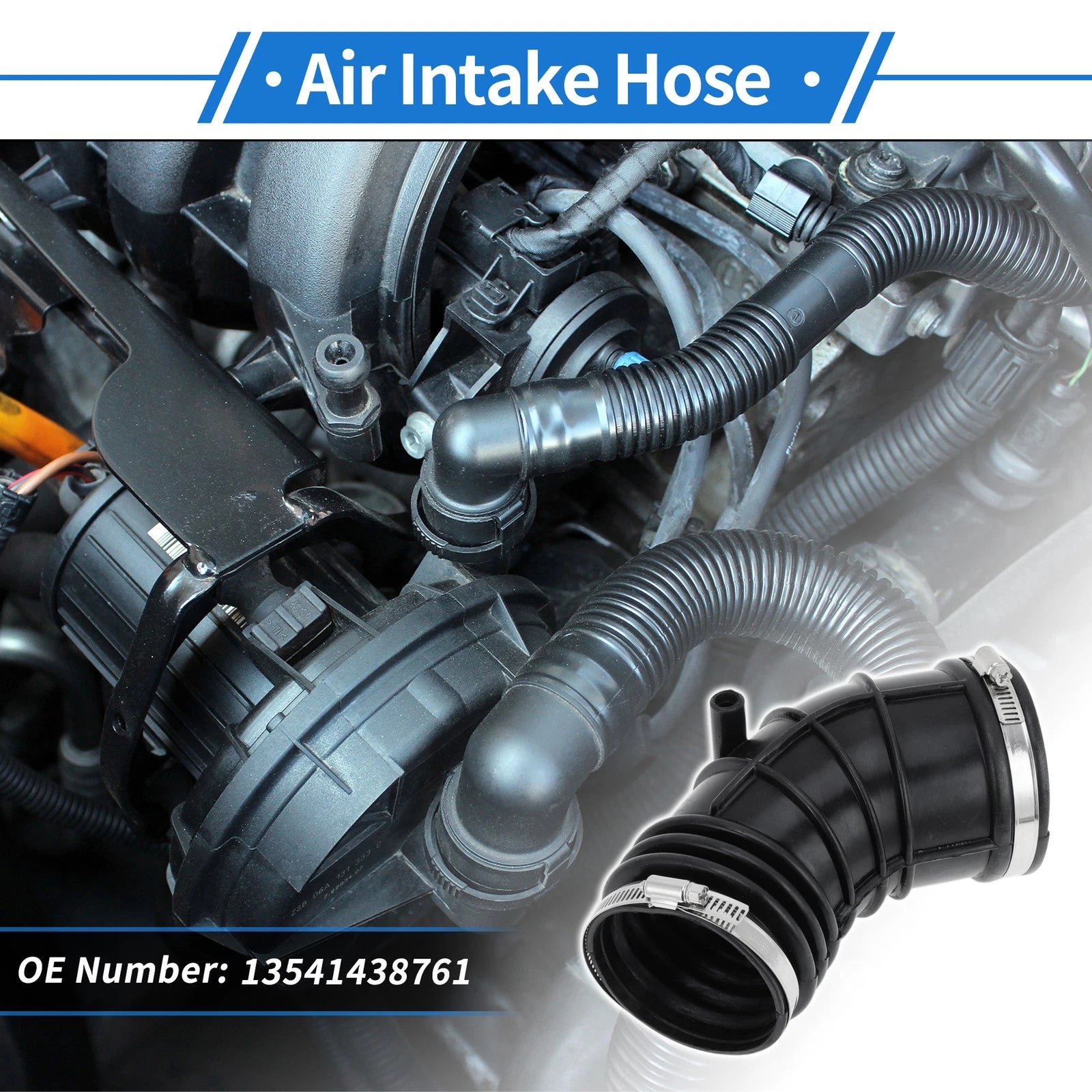 Engine Air Intake Hose with Clamps Replacement for BMW E46 E39 (2001–2005)