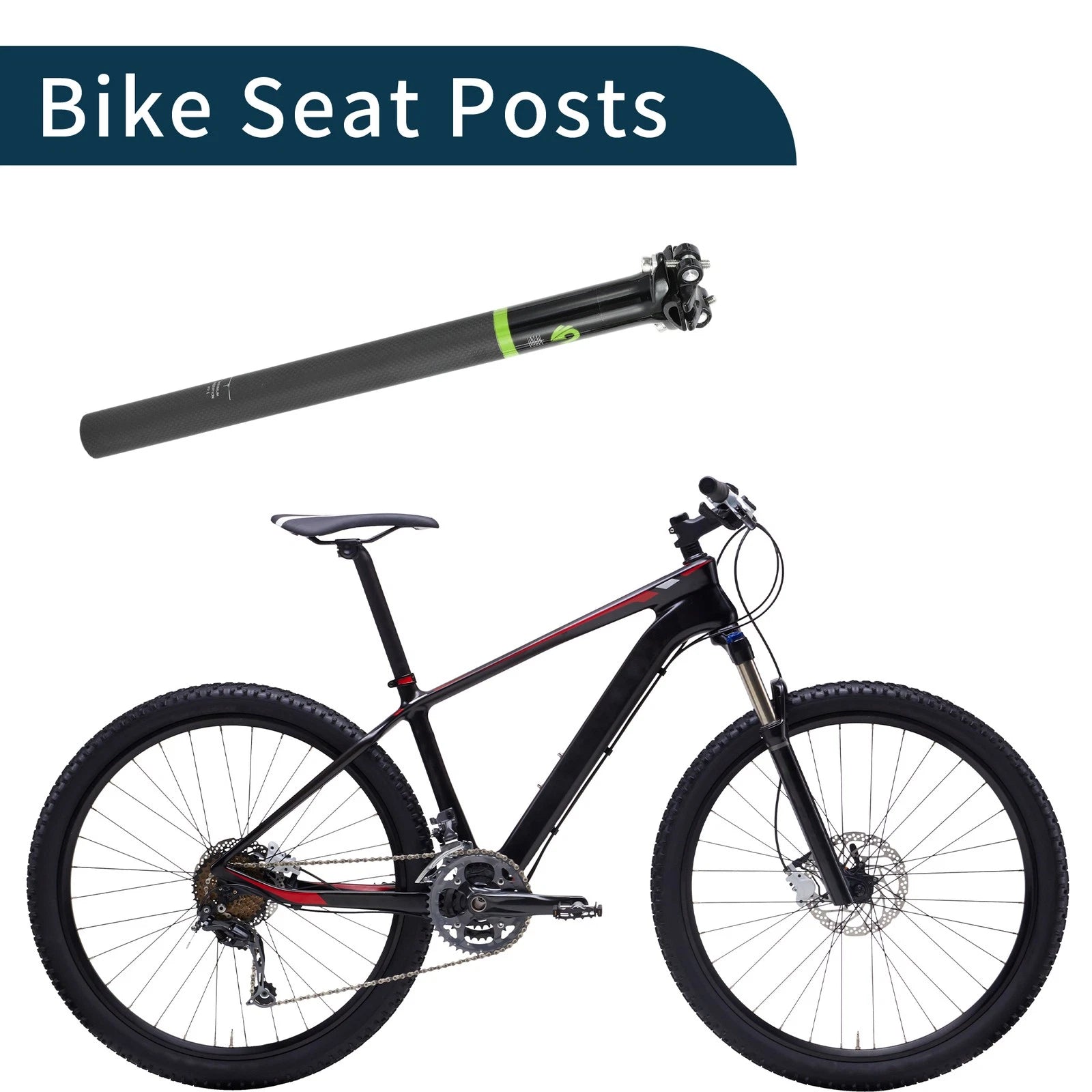 Seat Post 31.6x400mm Replacement for Bike Bicycle Saddle Tube Matte Black