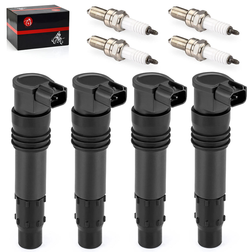 Set of 4 Ignition Coils & Iridium Spark Plugs for Suzuki GSX-R600 GSX-R750 GSX-R1000 (2001–2023)