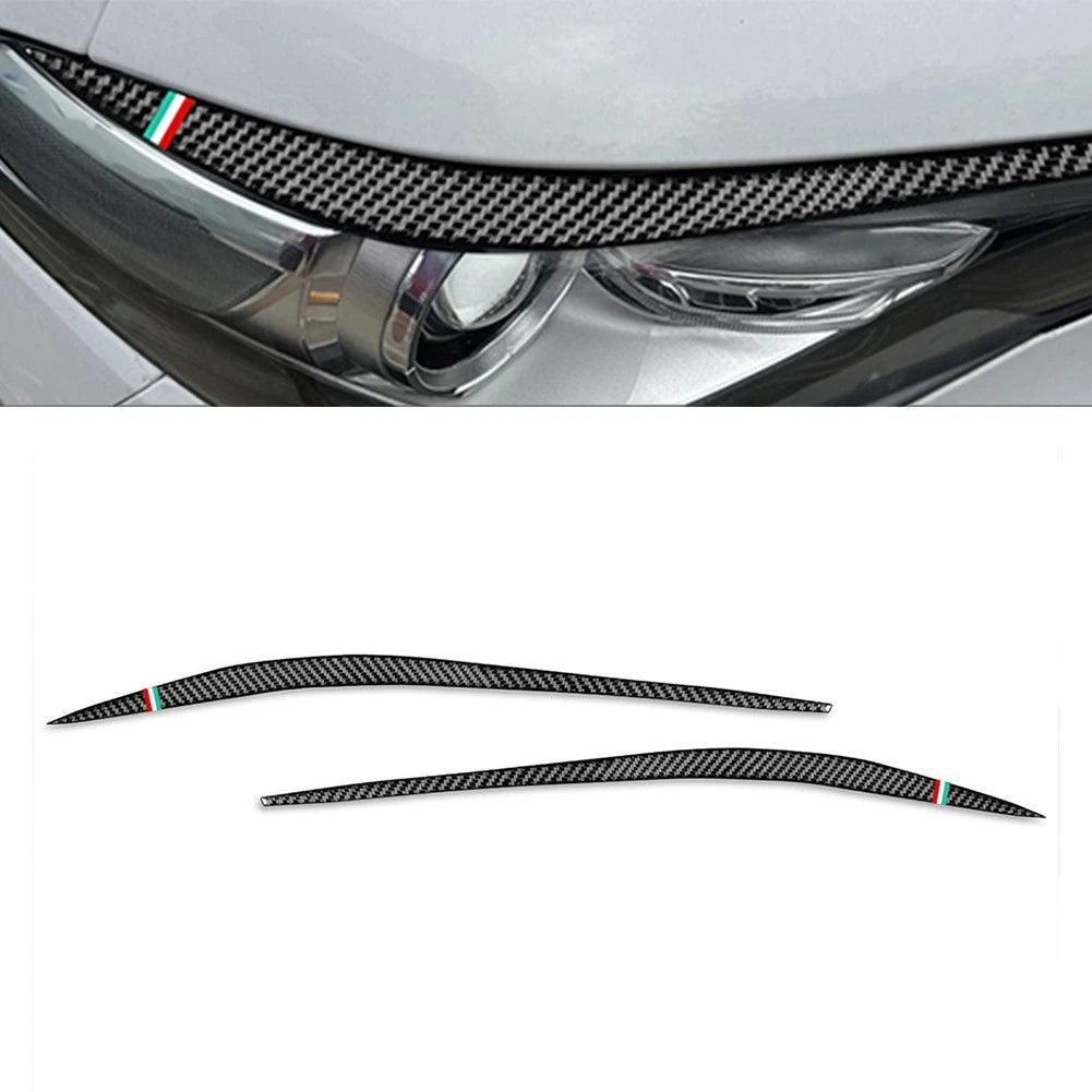 Headlight Eyebrows Eyelids Cover Trim for Alfa Romeo Giulia (2015–2024)