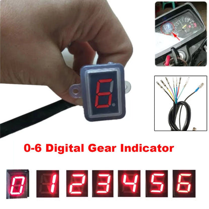 Universal 0-6 Digital Gear Indicator Light Red LED Display Shift Lever Sensor