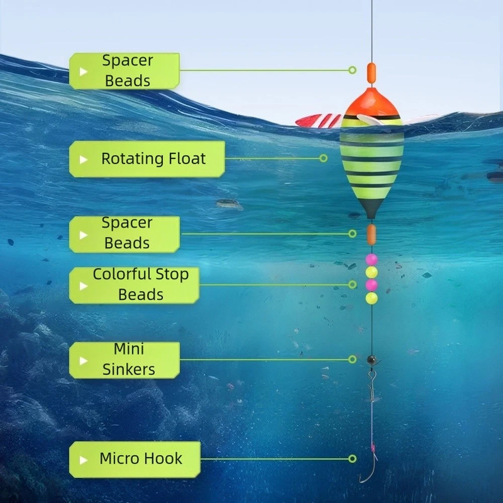Fishing Float Tackle Set for Small Fish (Rotation, Sensitivity)