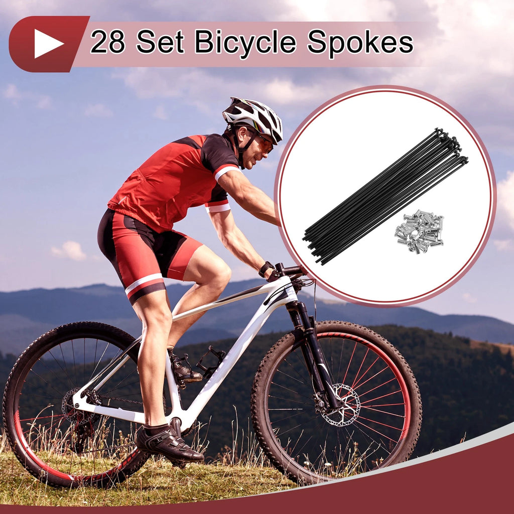 Bicycle Spoke Set 200 mm Carbon Steel Black for 12G (200 mm)